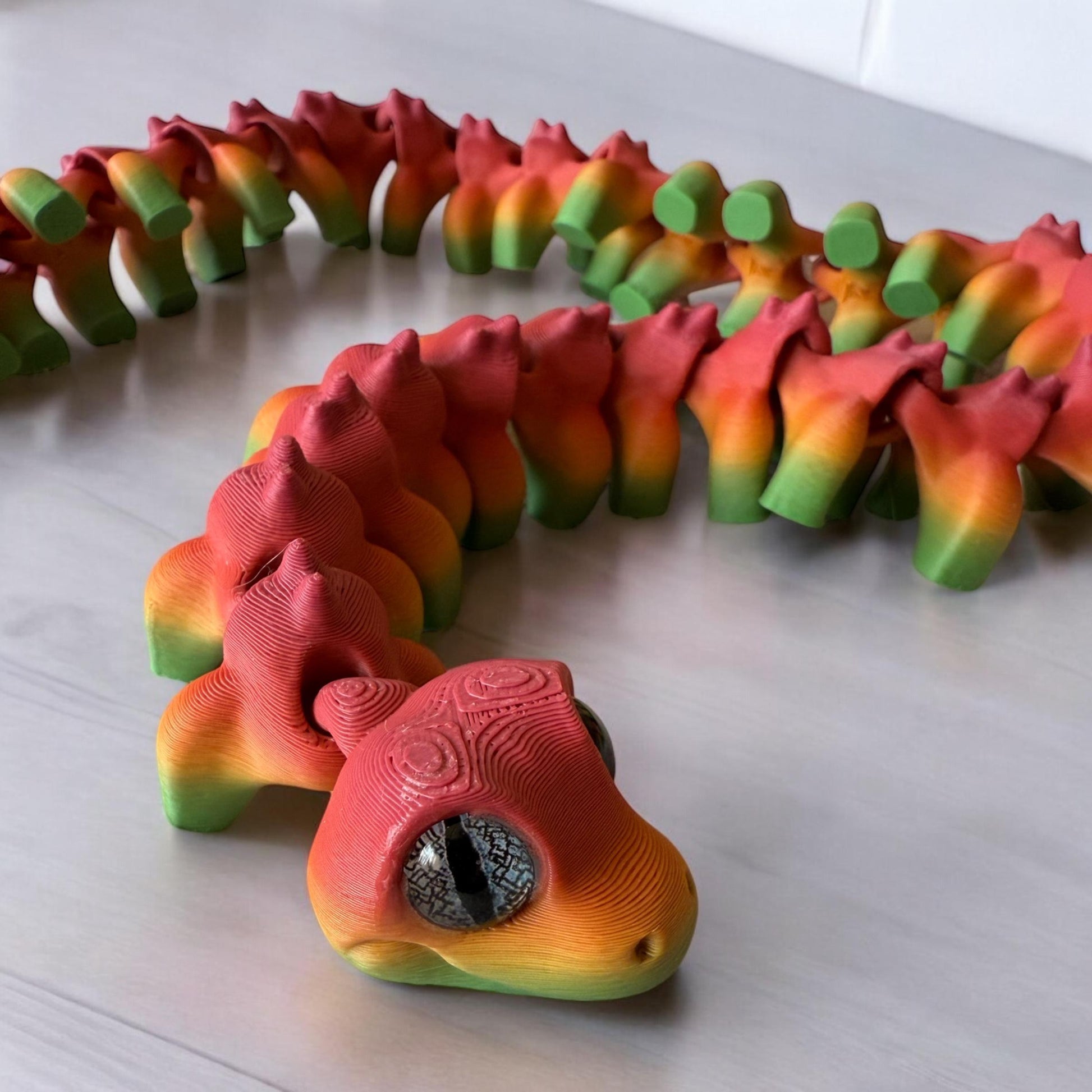 Customizable 3D-Printed skeleton Snake – 21inch Long! Choose Any Color! with glass eyes