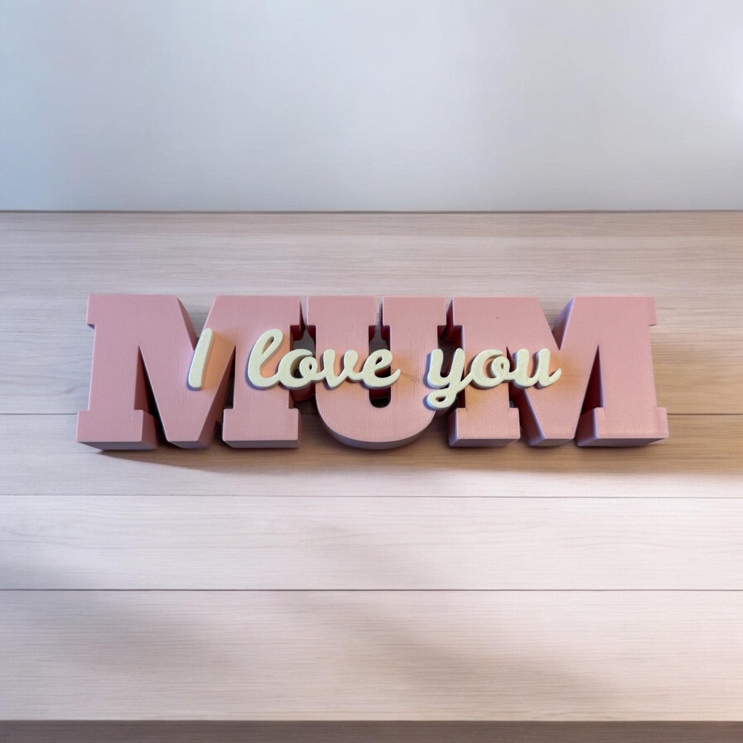 Personalized 3D Printed Mother’s Day – "I Love You Mom/Mum" – Unique Gift for Mom