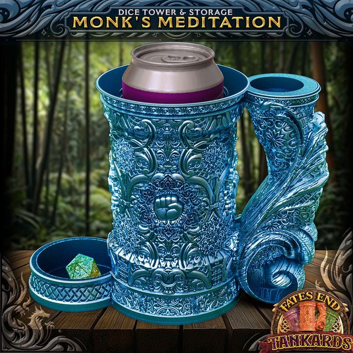 Monk Tankard Dice Tower | Dungeons and Dragons | DnD | D&D | RPG Game | Pathfinder | Barbarian Tankard and Dice Tower Combo Any color