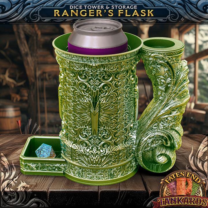Ranger Tankard Dice Tower | Dungeons and Dragons | DnD | D&D | RPG Game | Pathfinder | Barbarian Tankard and Dice Tower Combo Any color