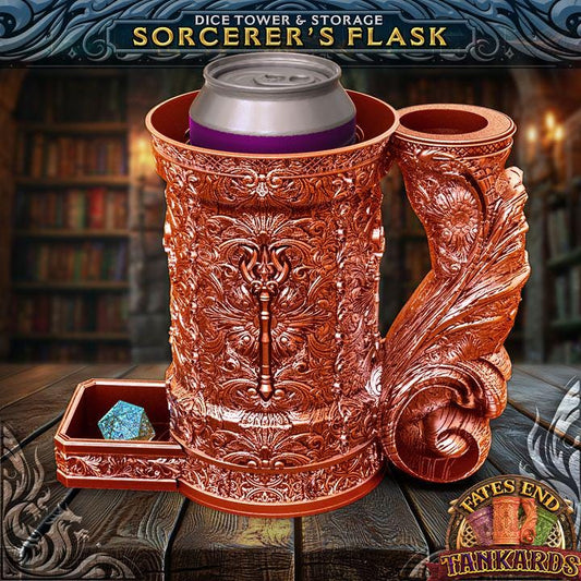 Sorcerer Tankard Dice Tower | Dungeons and Dragons | DnD | D&D | RPG Game | Pathfinder | Barbarian Tankard and Dice Tower Combo Any color