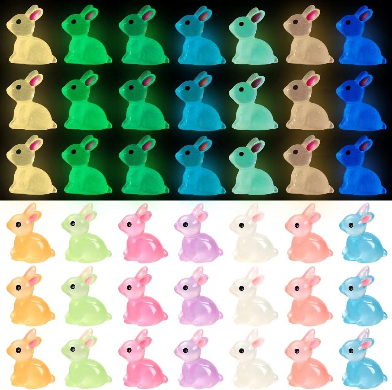 Tiny Glow in the Dark colorful Rabbit's