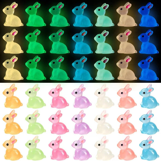 Tiny Glow in the Dark colorful Rabbit's