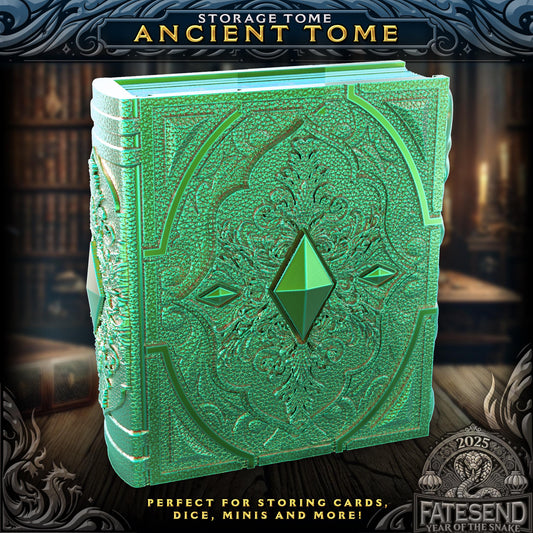 Ancient Tome Tome Book Dice Vault and Rolling Tray | Magnetic Case | Dungeons and Dragons | DnD | D&D RPG Game | Dice Container