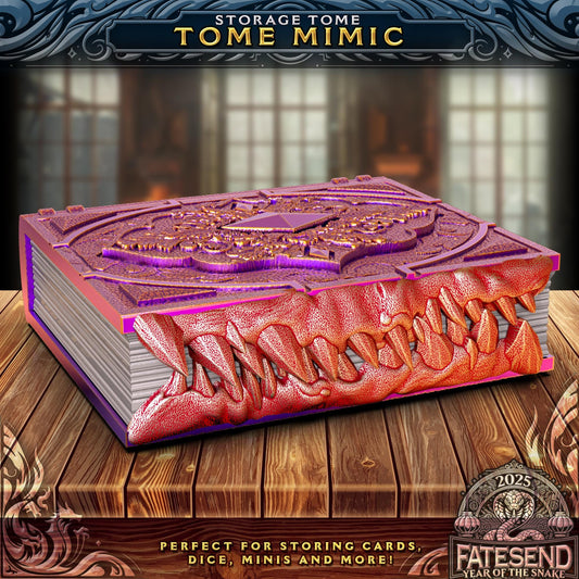 Mimic Tome Tome Book Dice Vault and Rolling Tray | Magnetic Case | Dungeons and Dragons | DnD | D&D RPG Game | Dice Container