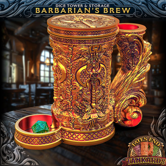 Barbarian Tankard Dice Tower | Dungeons and Dragons | DnD | D&D | RPG Game | Pathfinder | Barbarian Tankard and Dice Tower Combo Any color
