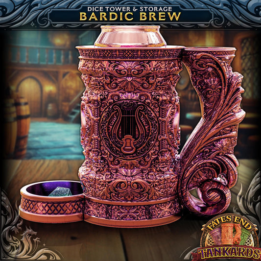 Bard Tankard Dice Tower | Dungeons and Dragons | DnD | D&D | RPG Game | Pathfinder | Barbarian Tankard and Dice Tower Combo Any color