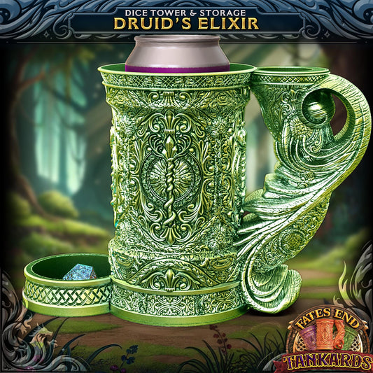 Druid Tankard Dice Tower | Dungeons and Dragons | DnD | D&D | RPG Game | Pathfinder | Barbarian Tankard and Dice Tower Combo Any color