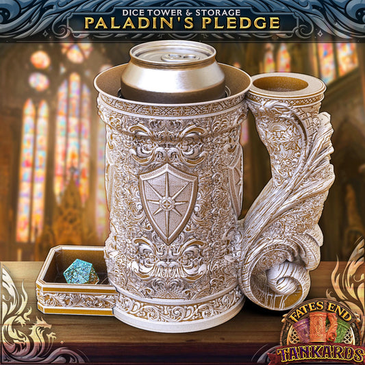 Paladin Tankard Dice Tower | Dungeons and Dragons | DnD | D&D | RPG Game | Pathfinder | Barbarian Tankard and Dice Tower Combo Any color