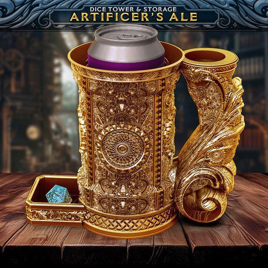 Artificer Tankard Dice Tower | Dungeons and Dragons | DnD | D&D | RPG Game | Pathfinder | Barbarian Tankard and Dice Tower Combo Any color