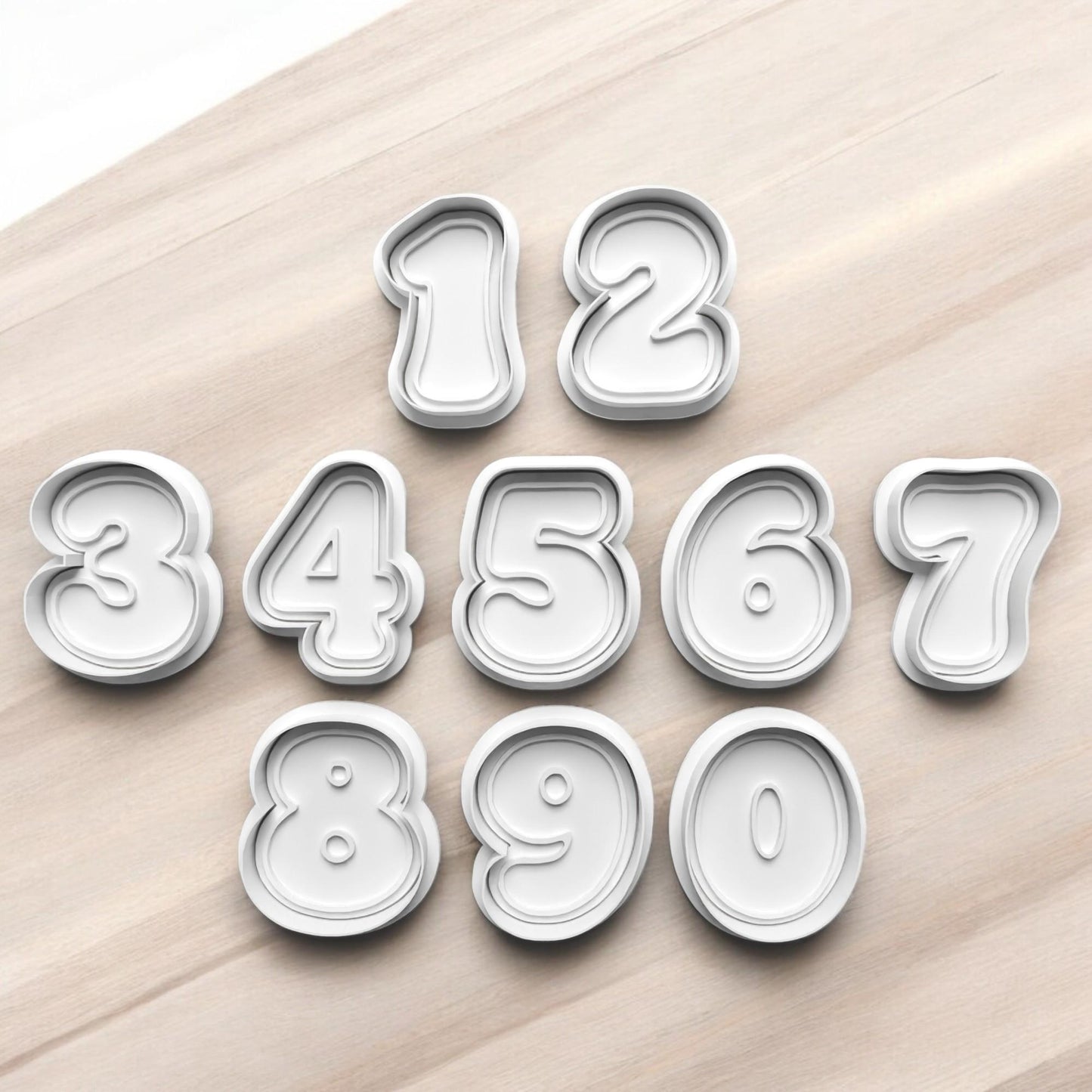 3D Printed Cookie Numbers | 0–9 Set | Available in 5cm, 7cm, and 10cm