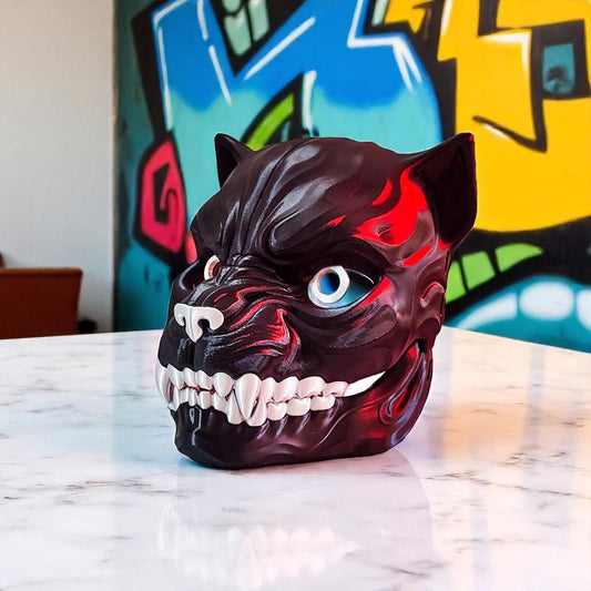 Panther Mask, with Teeth - Unique Japanese Art, japanese mask