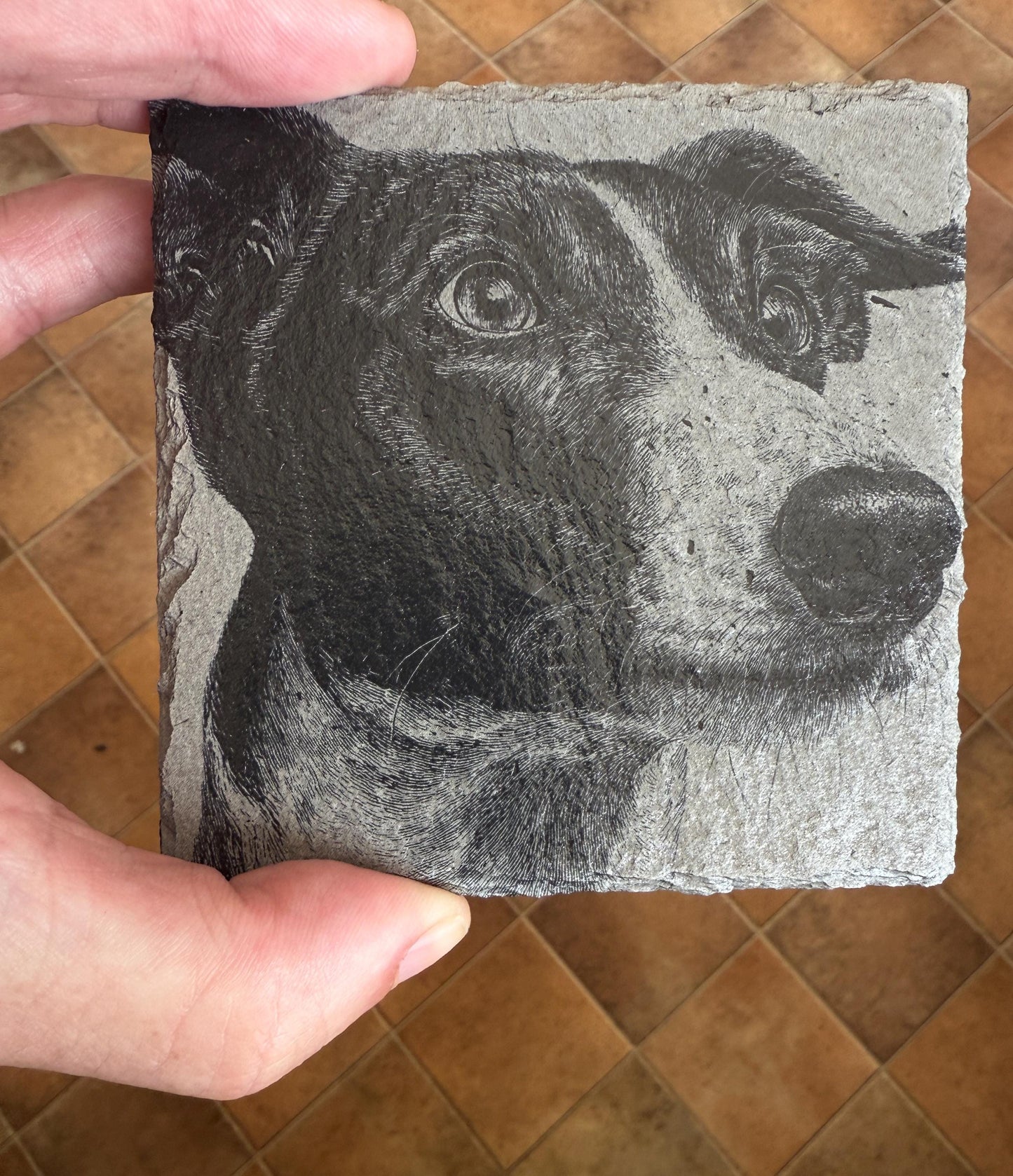 New Engraved "GREYHOUND" Welsh Slate Drinks Coaster - Functional and personal for all Greyhound owners as a gift or a treat!