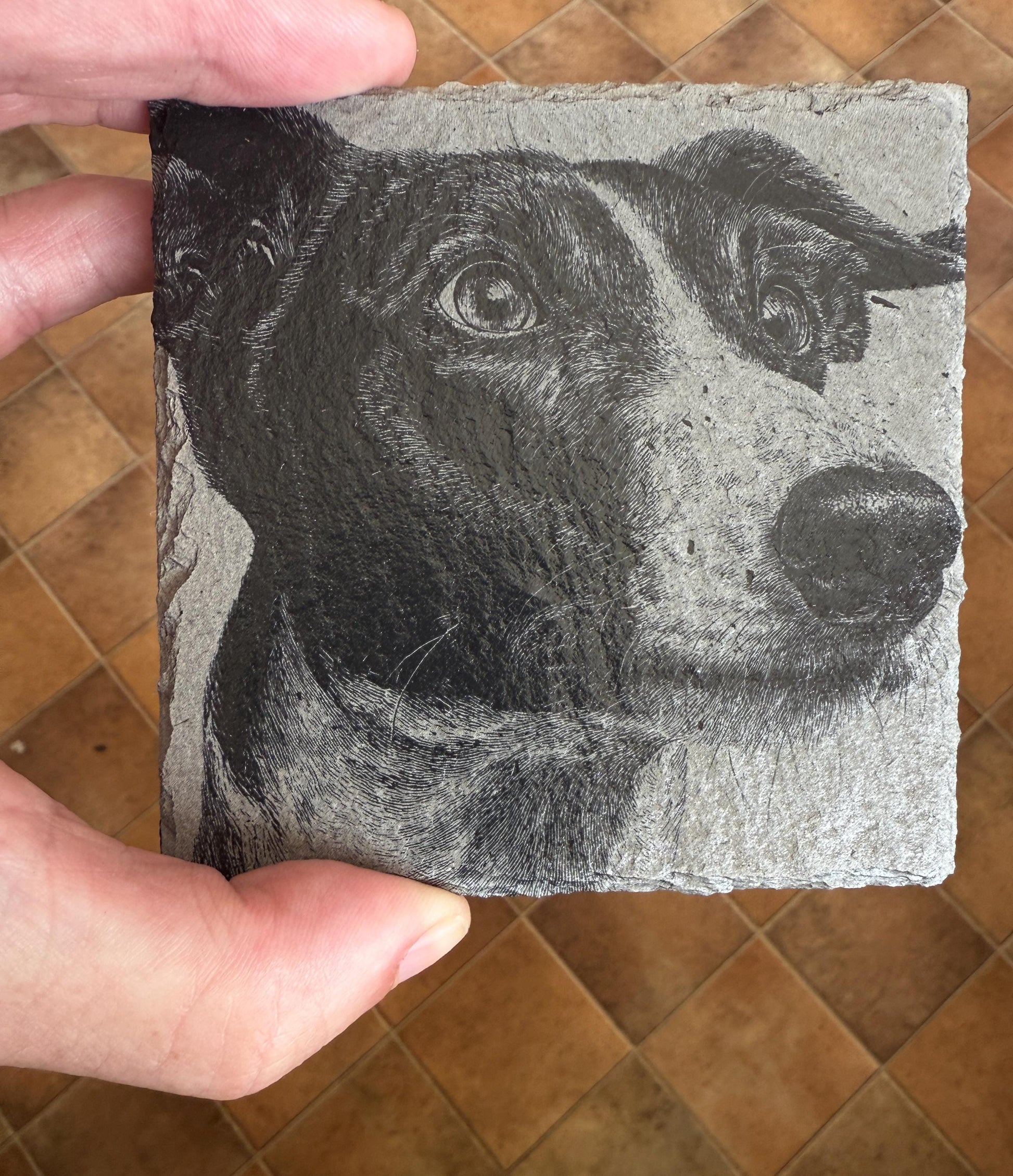 New Engraved "GREYHOUND" Welsh Slate Drinks Coaster - Functional and personal for all Greyhound owners as a gift or a treat!