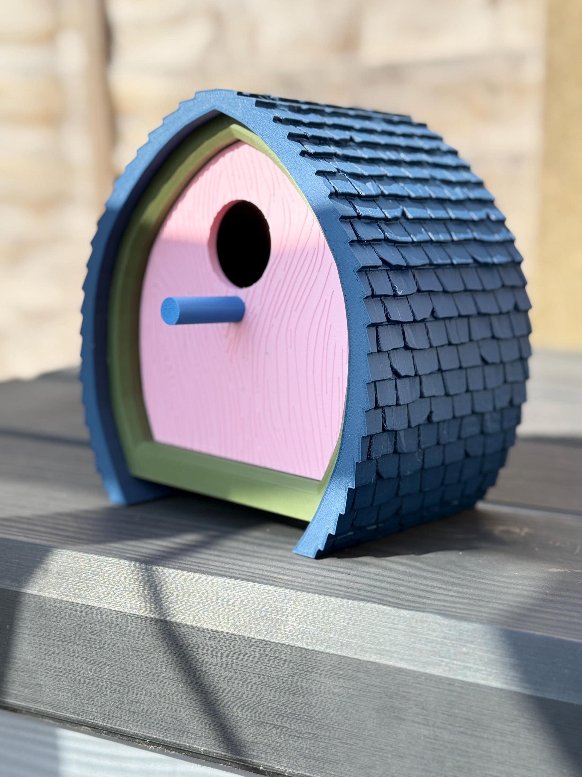 3D Printed Shingled Birdhouse – Custom Two-Color Design | Modern Garden Décor for Feathered Friends