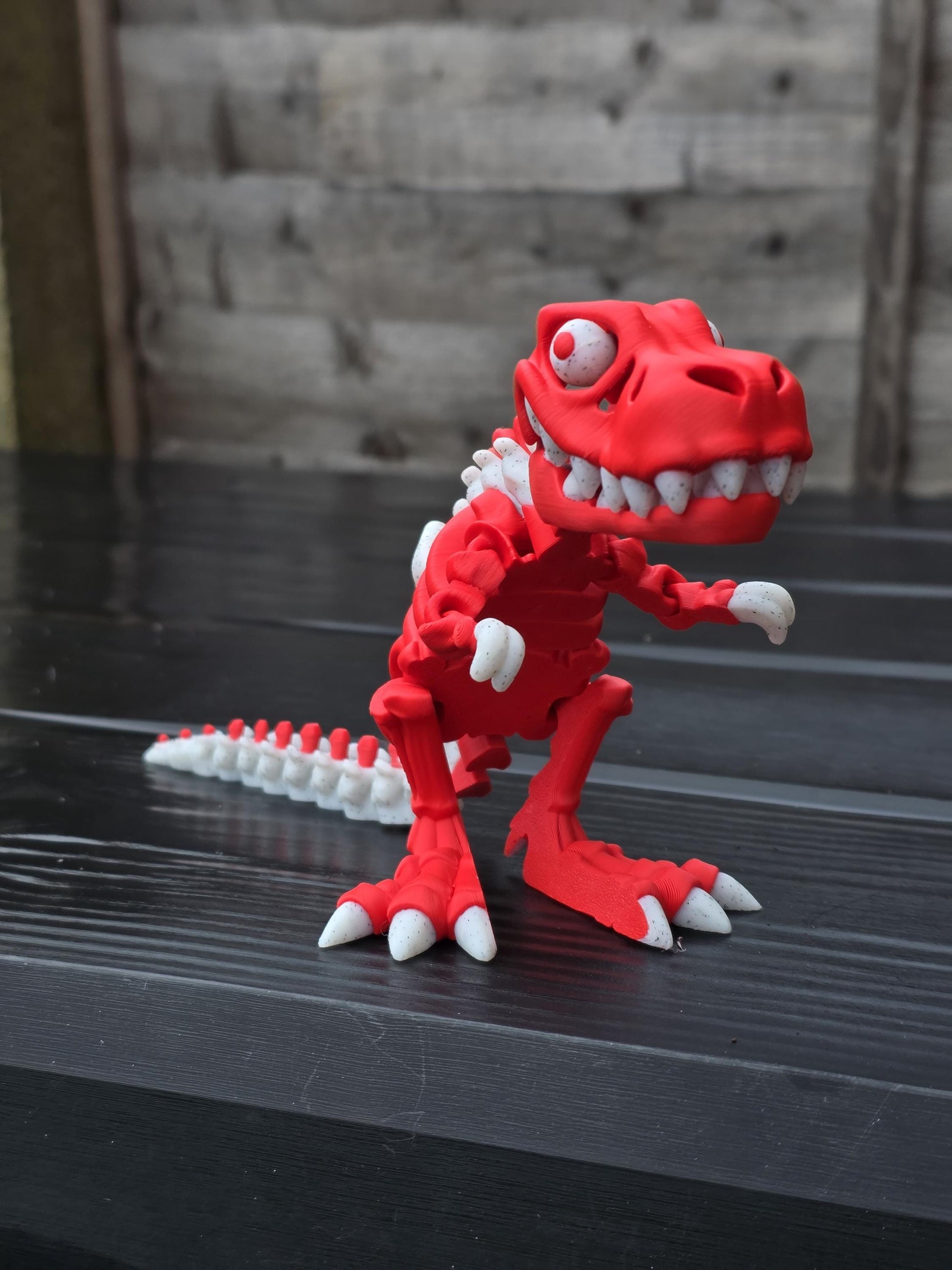 3D Printed Flexi T-Rex Dinosaur – Customizable in 2 Colors – 151mm Adhd