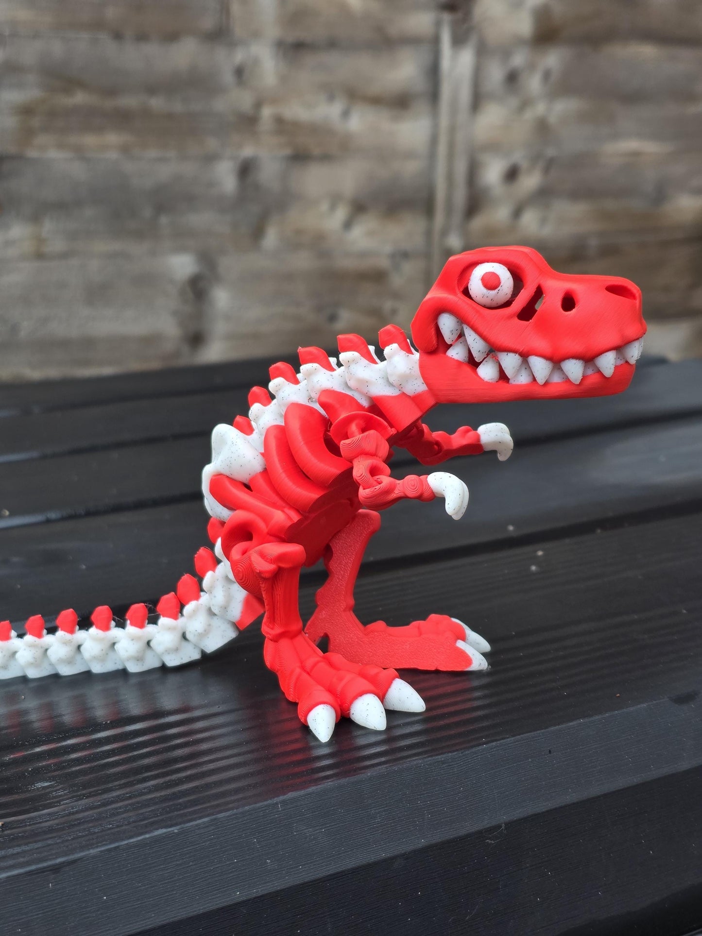 3D Printed Flexi T-Rex Dinosaur – Customizable in 2 Colors – 151mm Adhd