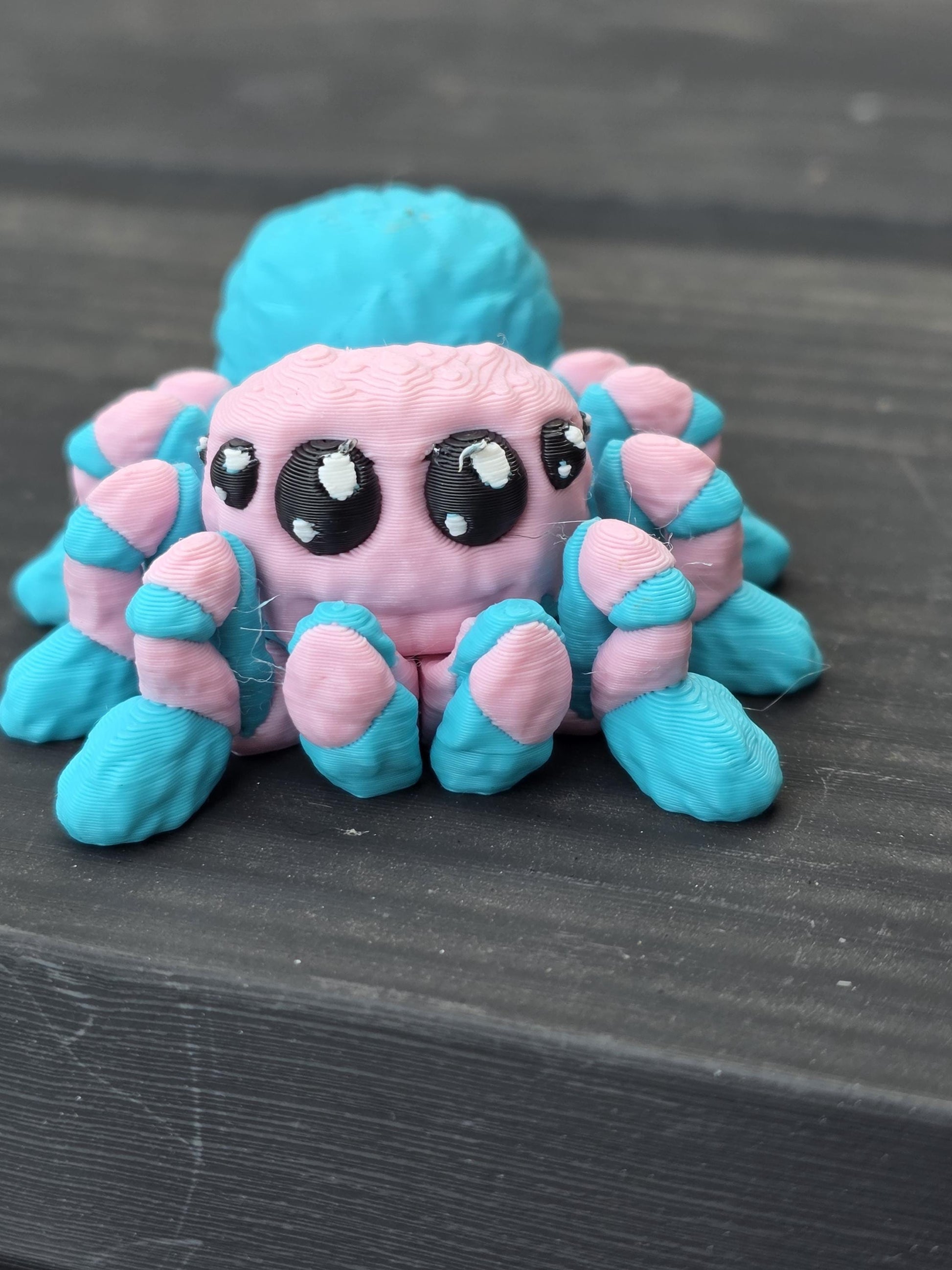 3D Printed Cute Mini Spider – Articulated Flexi Stress Relief, Calming Sensory Creature, Cake Topper – Made in the UK Choose Any 2 Colors