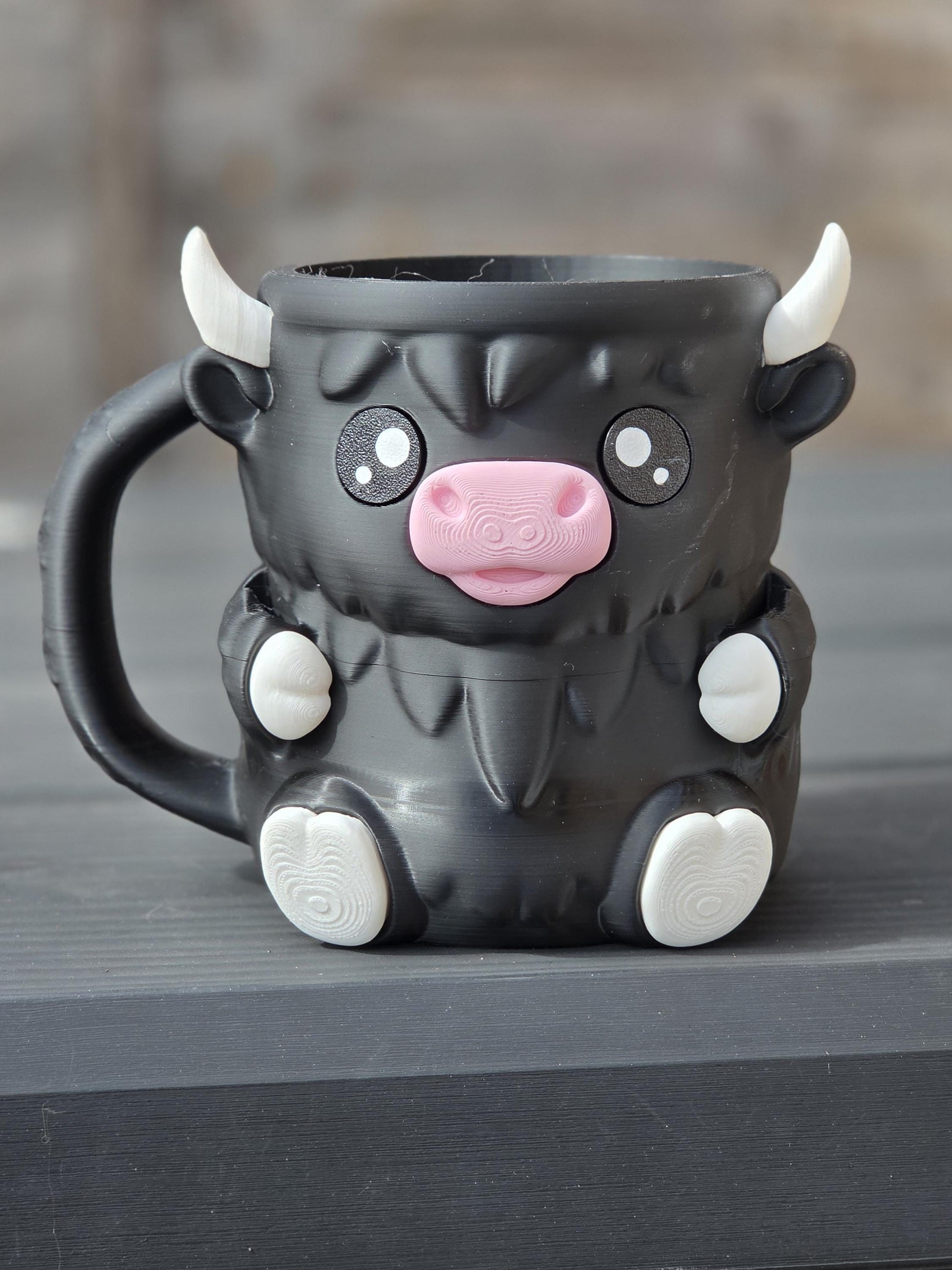 Ferdinand, the Highland Cow Ice Cream Pint Holder | Eco Friendly 3D Printed Pint Cozy Cute Gift for Ice Cream Lovers Pick your color combo