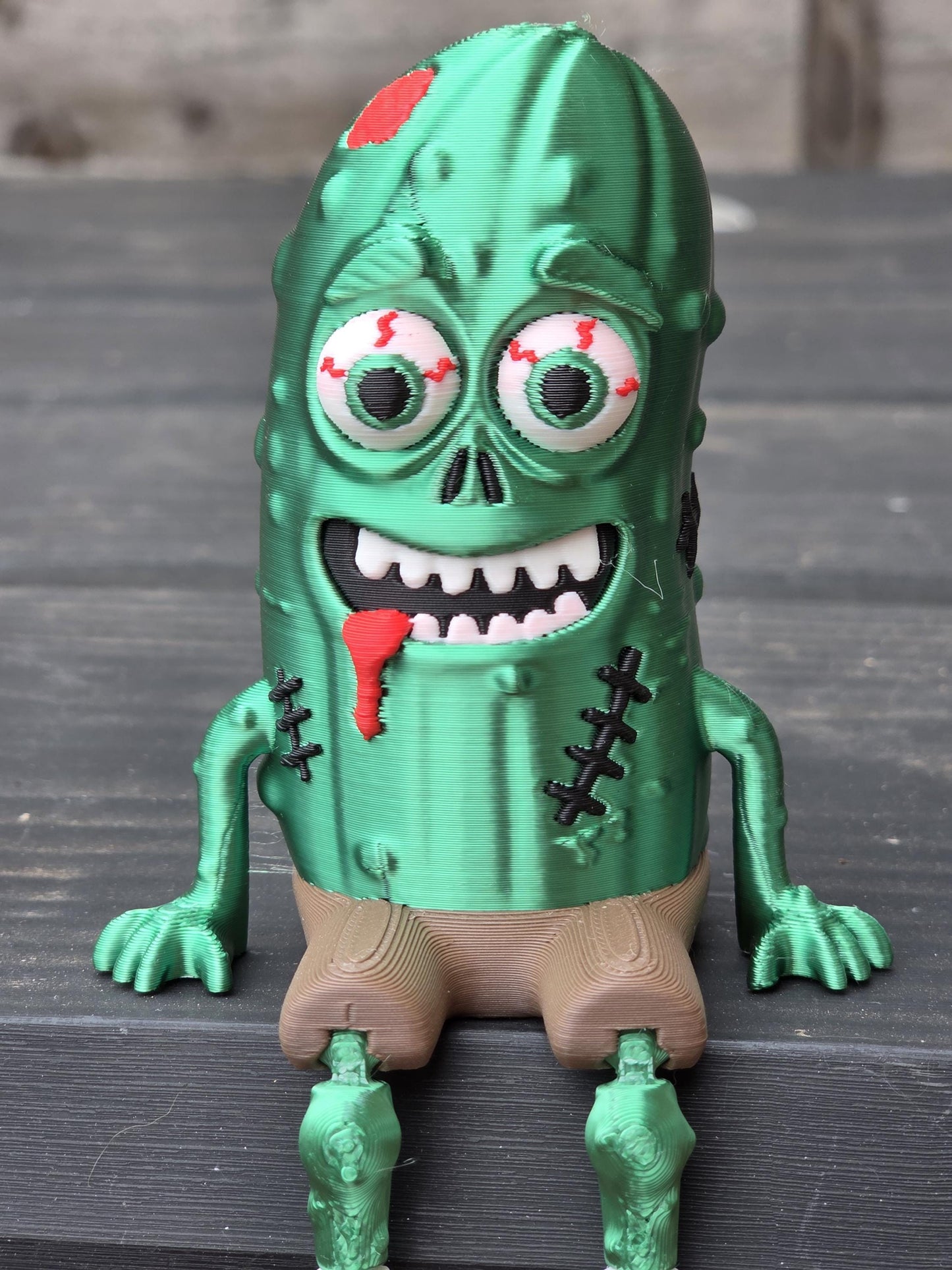 3D Printed Demented Pickle – Spooky Halloween Decoration