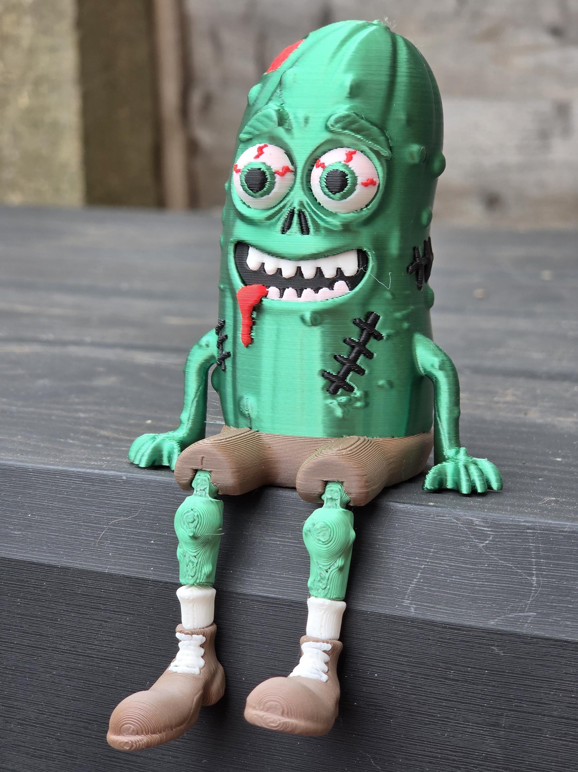 3D Printed Demented Pickle – Spooky Halloween Decoration