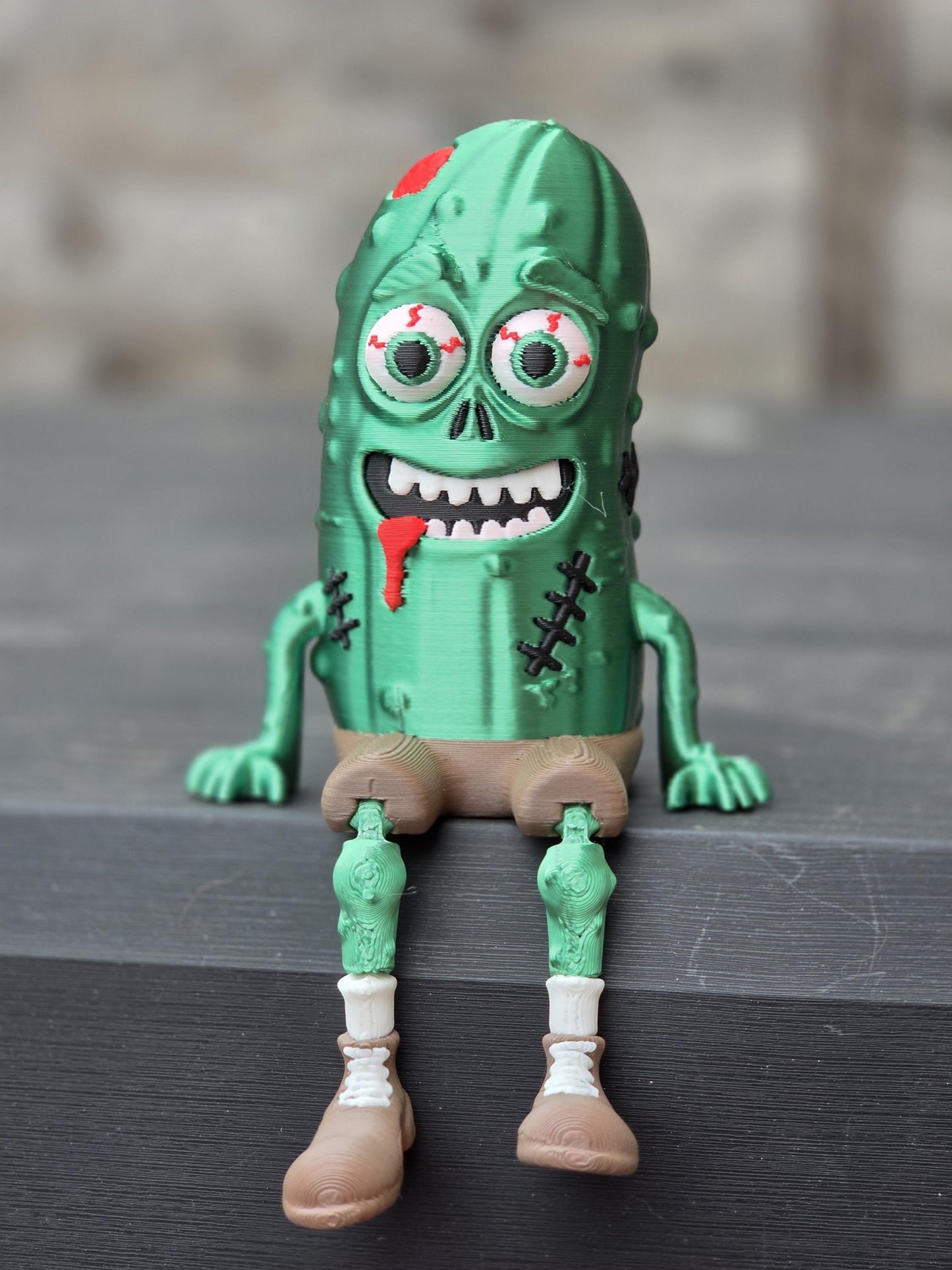 3D Printed Demented Pickle – Spooky Halloween Decoration