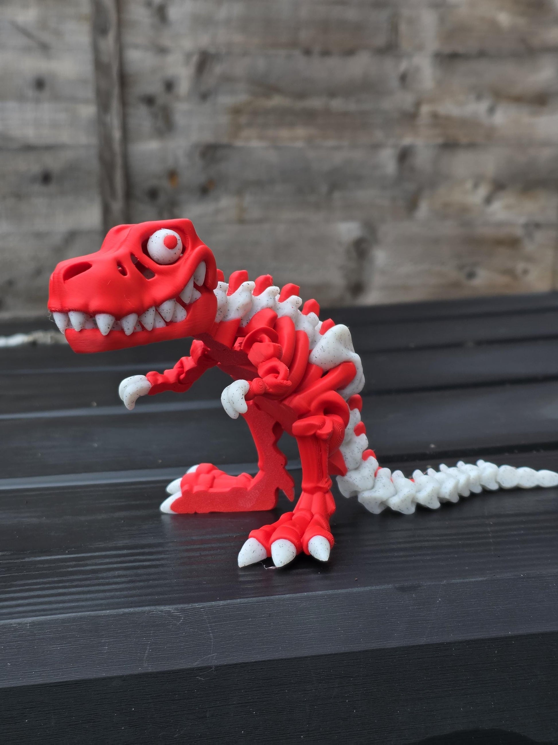 3D Printed Flexi T-Rex Dinosaur – Customizable in 2 Colors – 151mm Adhd