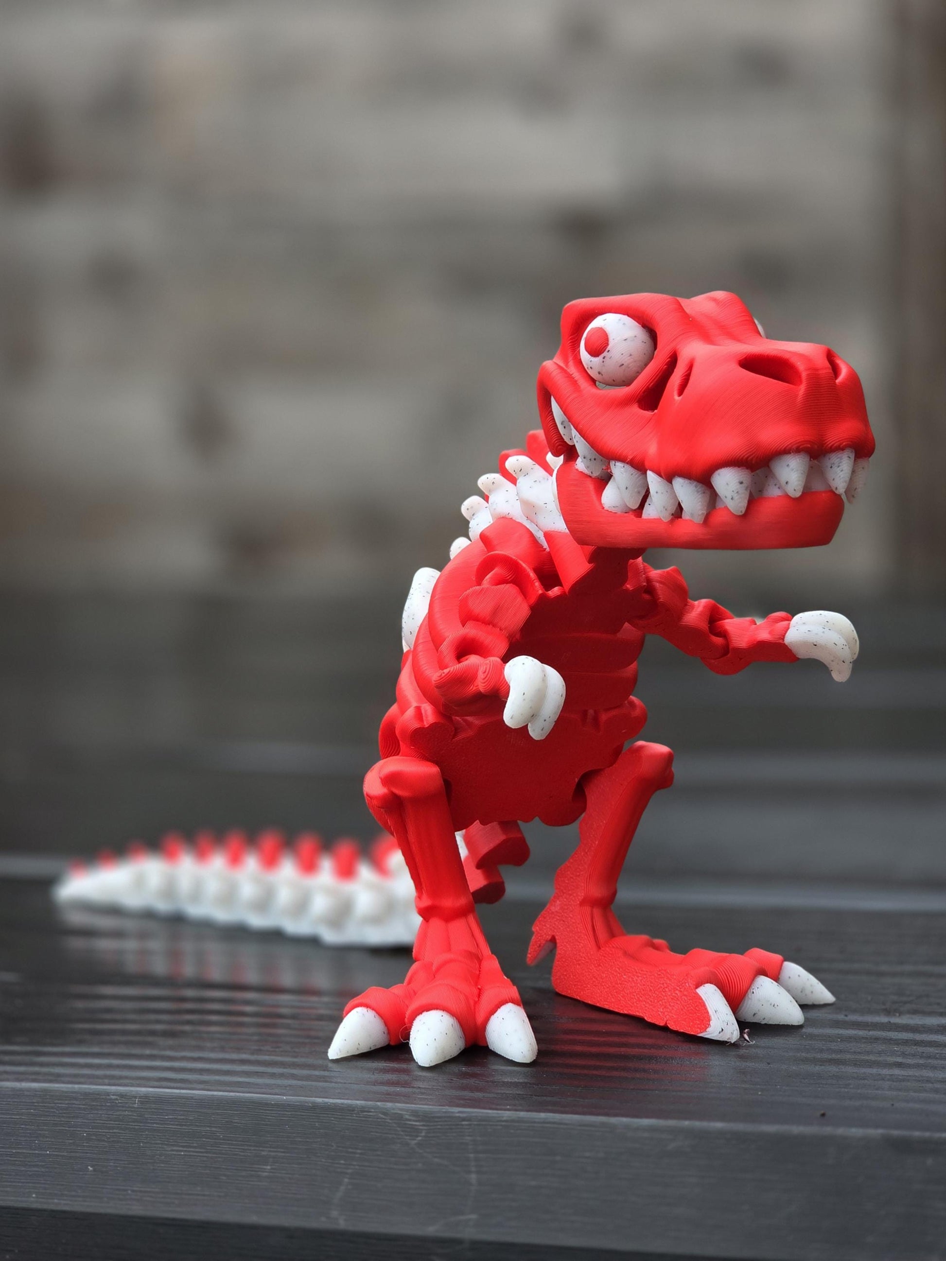 3D Printed Flexi T-Rex Dinosaur – Customizable in 2 Colors – 151mm Adhd