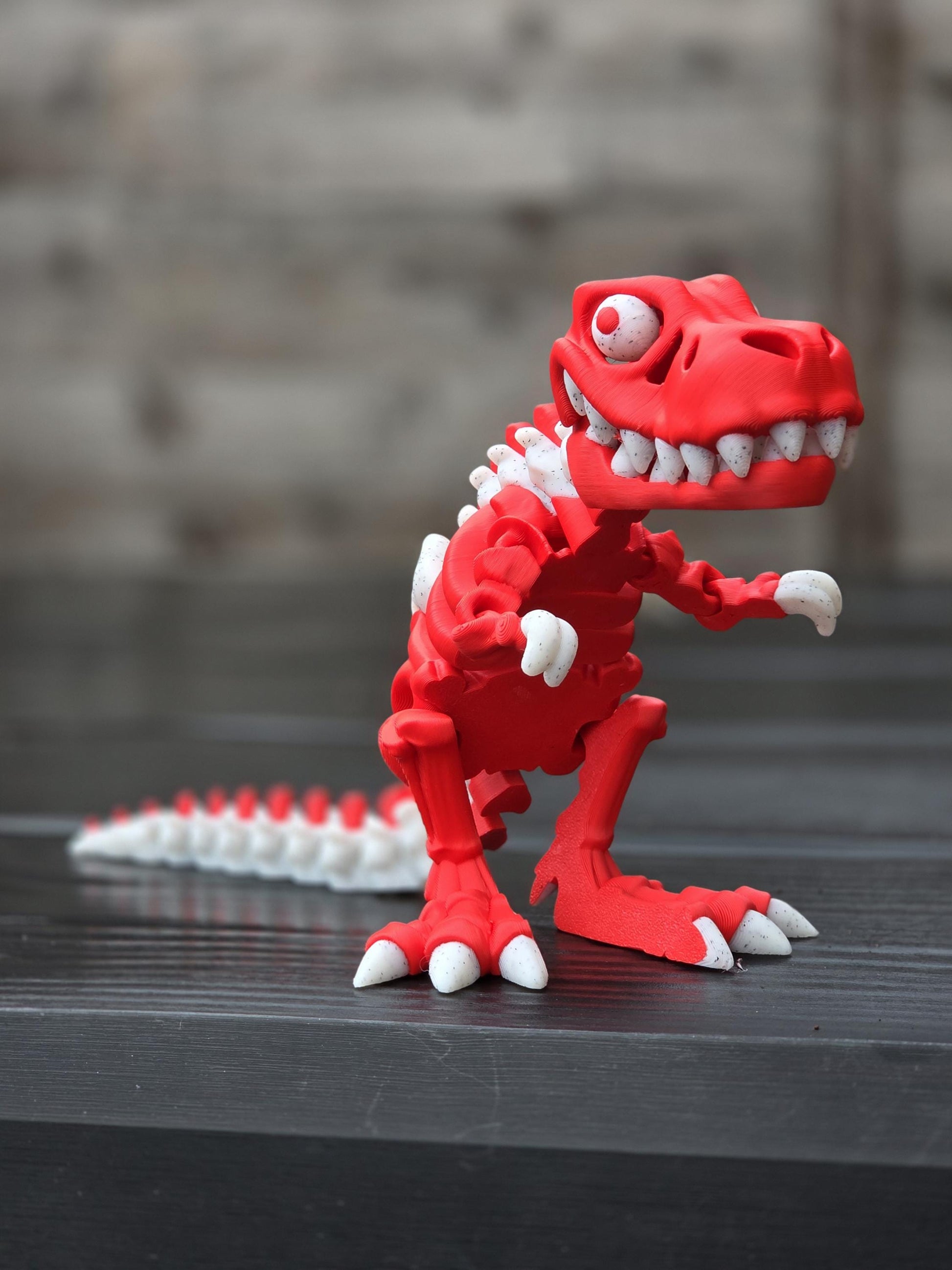 3D Printed Flexi T-Rex Dinosaur – Customizable in 2 Colors – 151mm Adhd