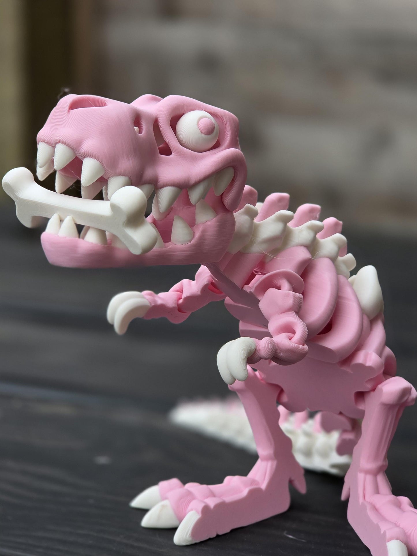 3D Printed Flexi T-Rex Dinosaur – Customizable in 2 Colors – 151mm Adhd