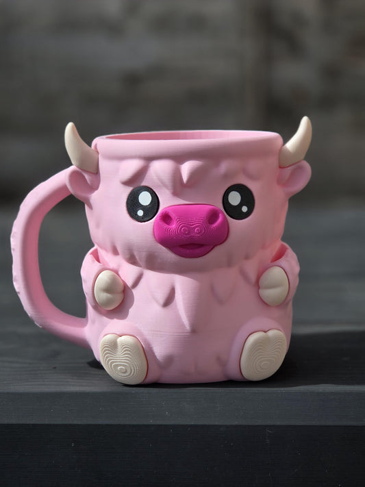 Ferdinand, the Highland Cow Ice Cream Pint Holder | Eco Friendly 3D Printed Pint Cozy Cute Gift for Ice Cream Lovers Pick your color combo