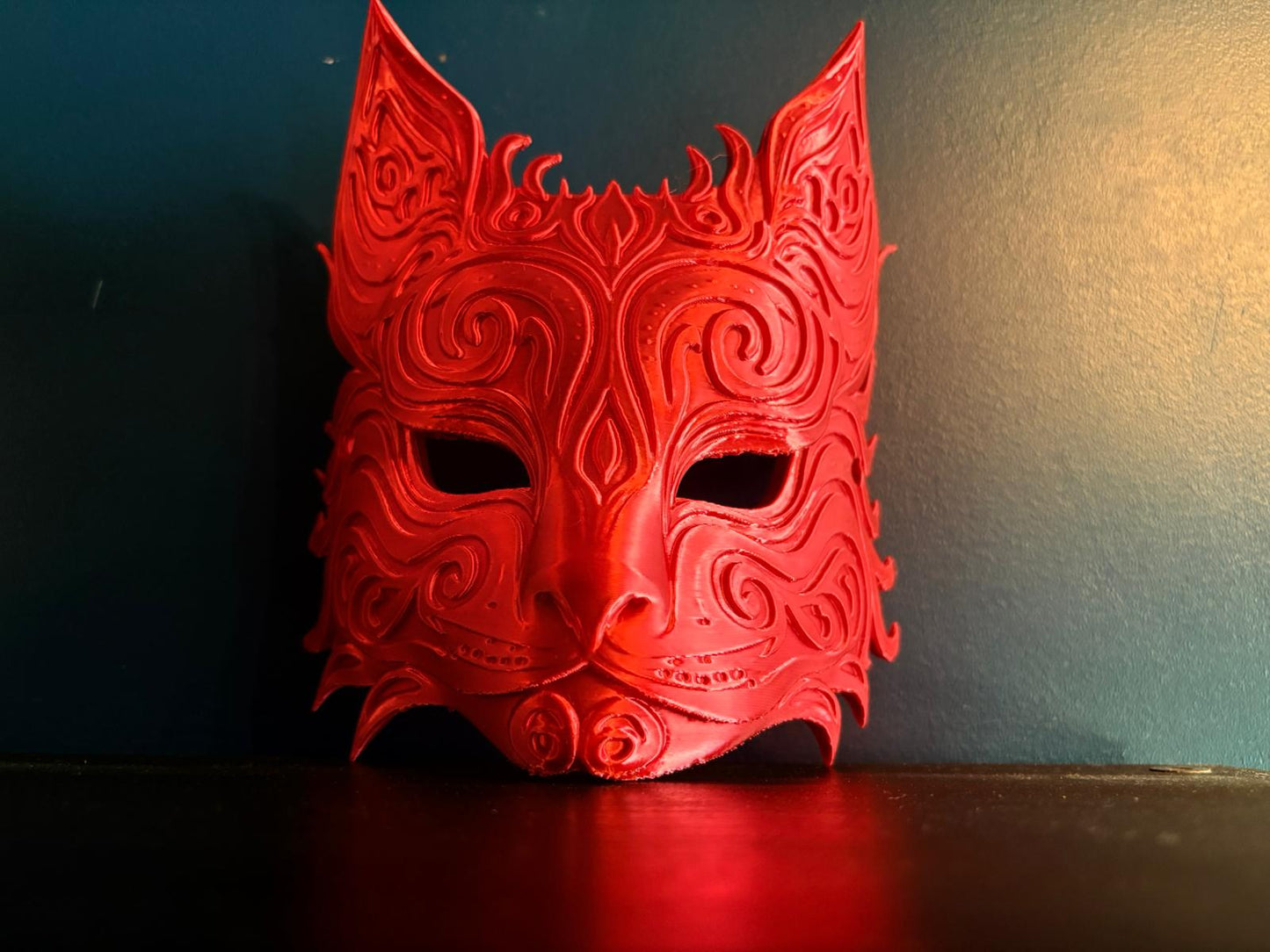 Wearable 3D Printed Cat Mask – Custom Colors Available