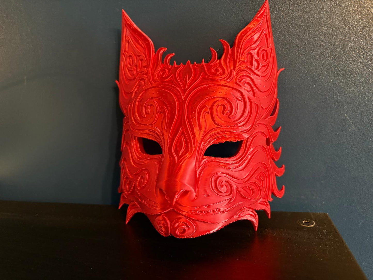 Wearable 3D Printed Cat Mask – Custom Colors Available