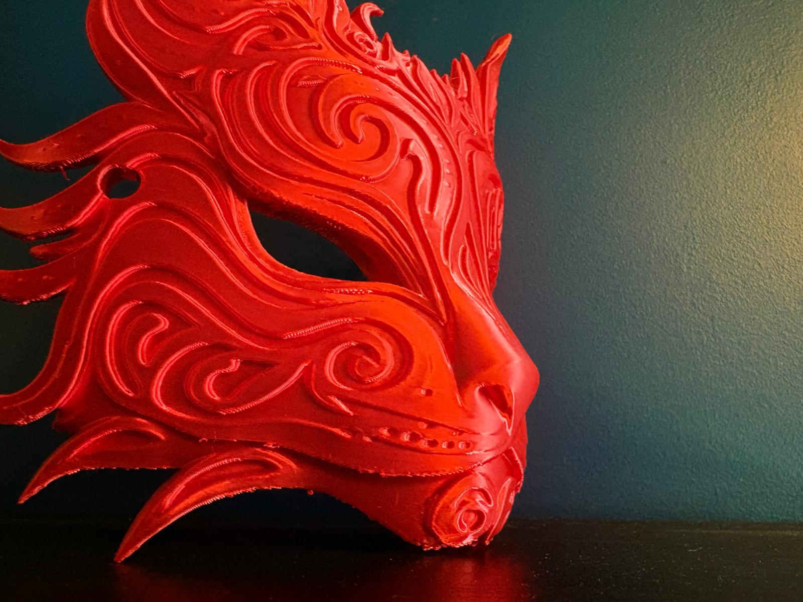 Wearable 3D Printed Cat Mask – Custom Colors Available