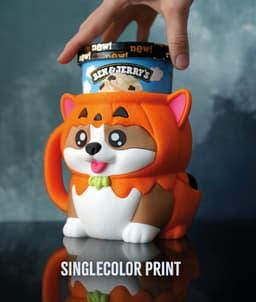 Kevin the Corgi Ice Cream Pint Holder | Eco Friendly 3D Printed Pint Cozy Cute Gift for Ice Cream Lovers