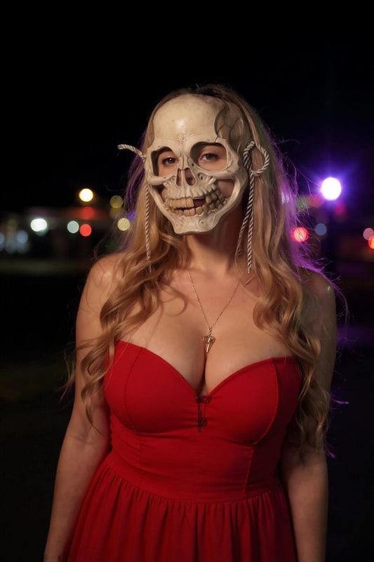 3D Printed Gashadokuro Skull Mask – White | Japanese Yokai Horror Cosplay | Bone Spirit Mask | Halloween Costume Prop