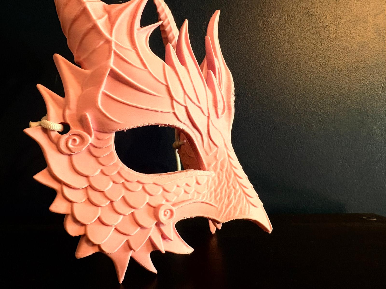 Wearable 3D Printed Dragon Mask – Custom Colors Available