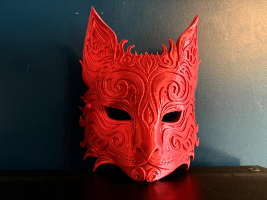 Wearable 3D Printed Cat Mask – Custom Colors Available
