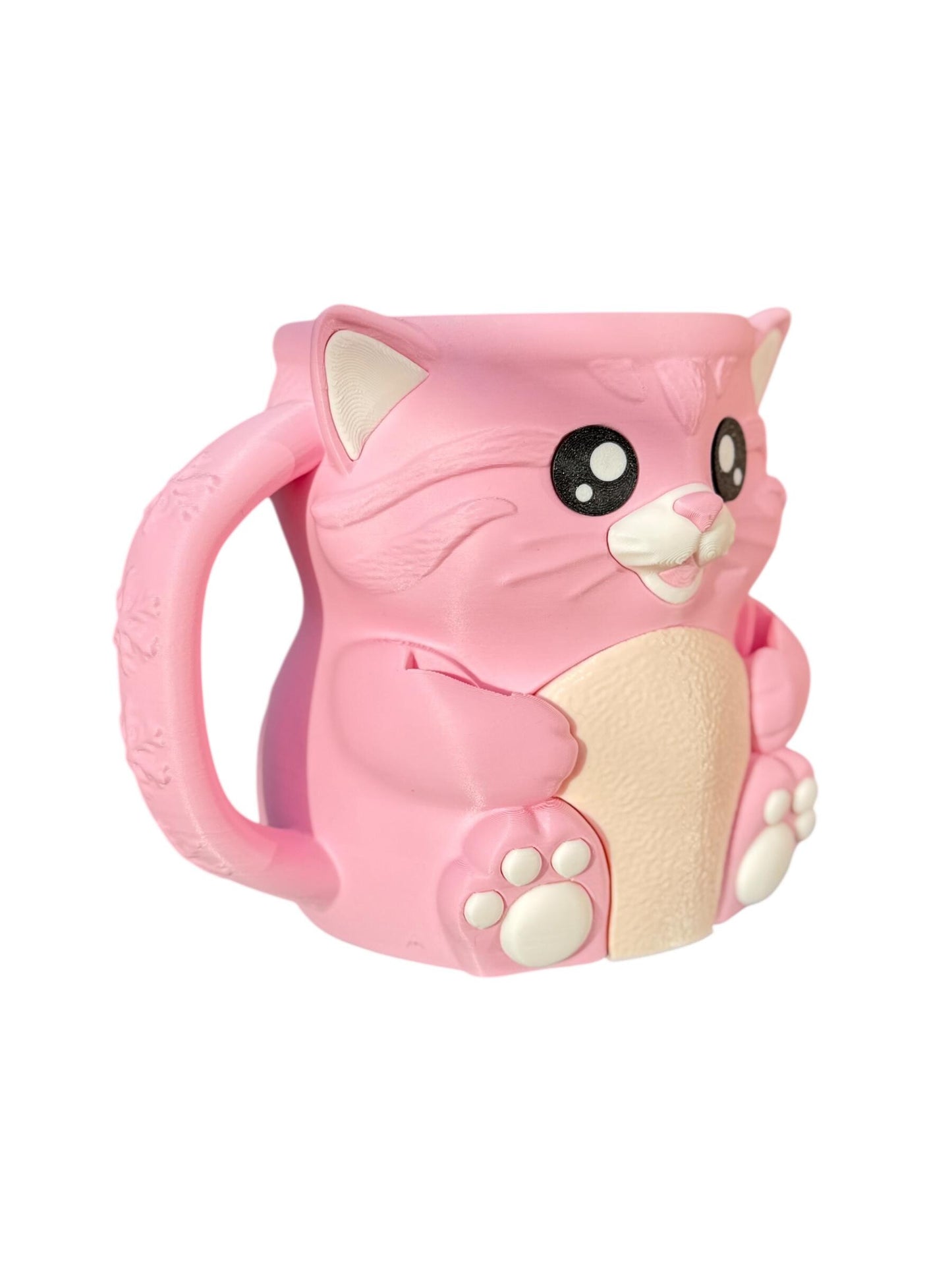 Cuddies Pink the Cat Ice Cream Pint Holder | Eco Friendly 3D Printed Pint Cozy with Spoon Slots | Cute Cat Gift for Ice Cream Lovers