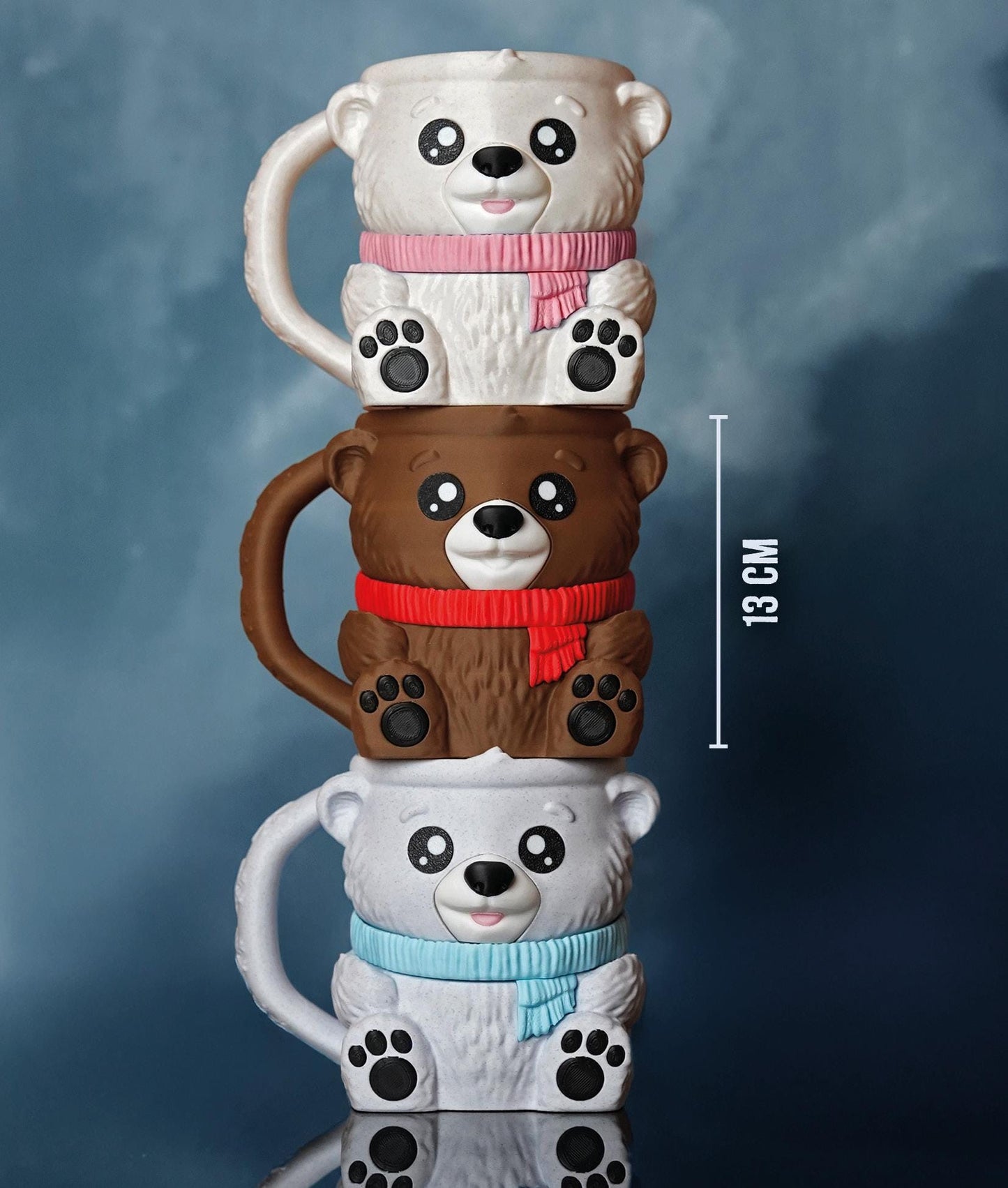Pawblo , the Polar Bear Ice Cream Pint Holder | Eco Friendly 3D Printed Pint Cozy with Spoon Slots | Cute Cat Gift for Ice Cream Lovers
