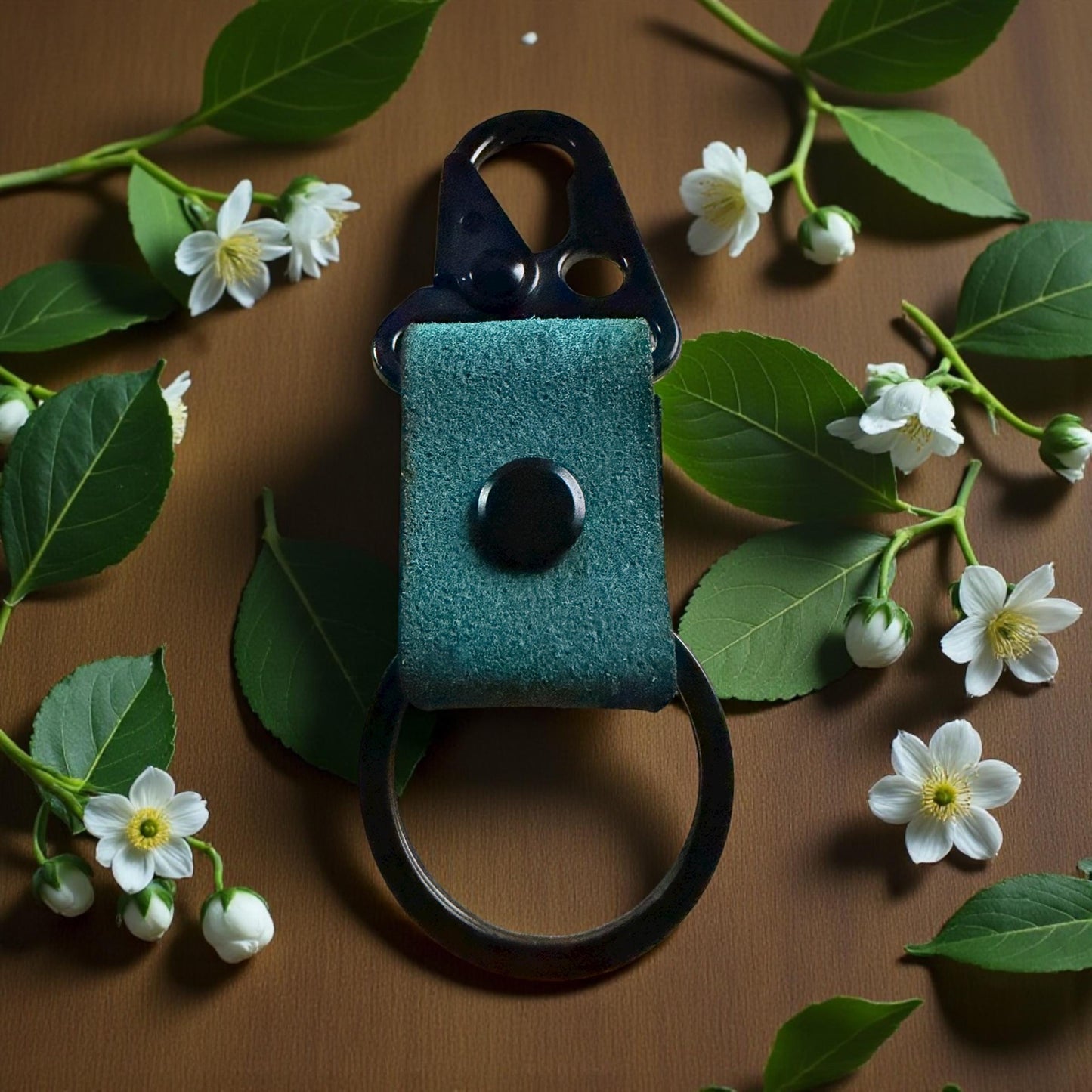 Leather Key Fob with Military Spring Hook – Perfect Gift for Christmas, Anniversary, or Birthday