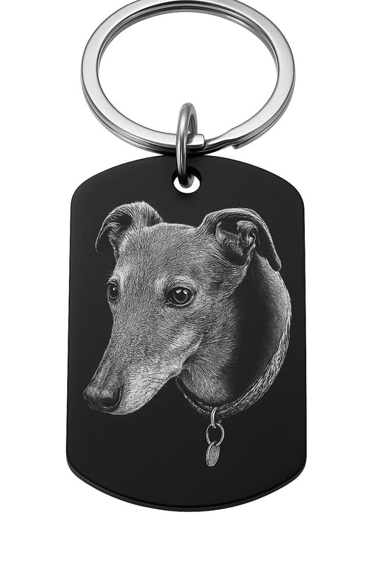 Personalized Pet Photo Keyring – Custom Engraved Aluminum | Dog & Cat Memorial Gift, Pet Loss Keepsake, Pet Portrait Keychain