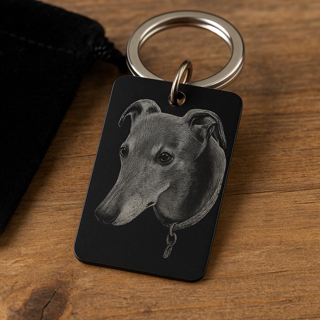 Personalized Pet Photo Keyring – Custom Engraved Aluminum | Dog & Cat Memorial Gift, Pet Loss Keepsake, Pet Portrait Keychain