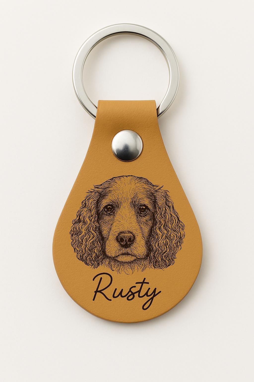 Custom Pet Keyring – Faux Leather Engraved Keychain Perfect Christmas Gift • Pet Lover Present • Dog Mum Dog Dad Gift