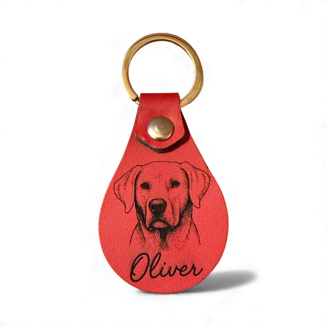 Custom Pet Keyring – Faux Leather Engraved Keychain Perfect Christmas Gift • Pet Lover Present • Dog Mum Dog Dad Gift