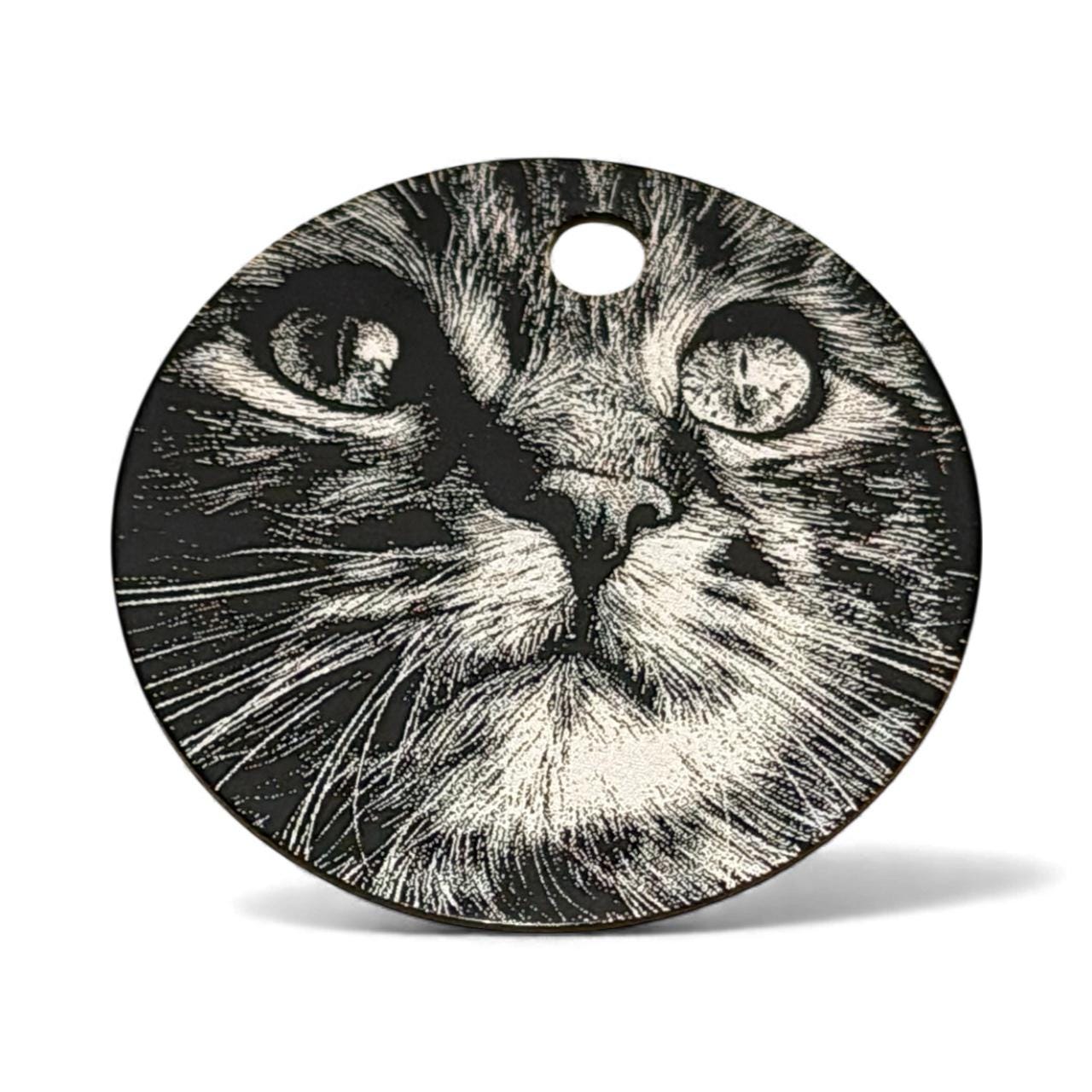 Personalized Round Pet Photo Keyring – Custom Engraved Aluminum | Dog & Cat Memorial Gift, Pet Loss Keepsake, Pet Portrait Keychain