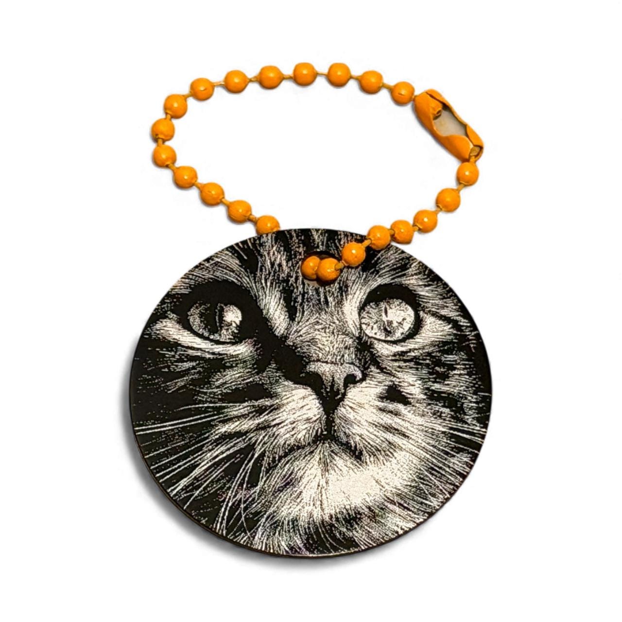 Personalized Round Pet Photo Keyring – Custom Engraved Aluminum | Dog & Cat Memorial Gift, Pet Loss Keepsake, Pet Portrait Keychain