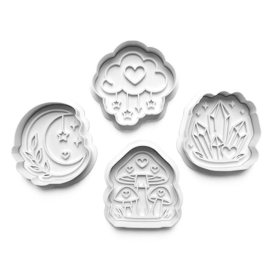 Purr-fect Your Baking with Our Adorable valentines celestial cookie cutters Cookie Cutter Set! 1051