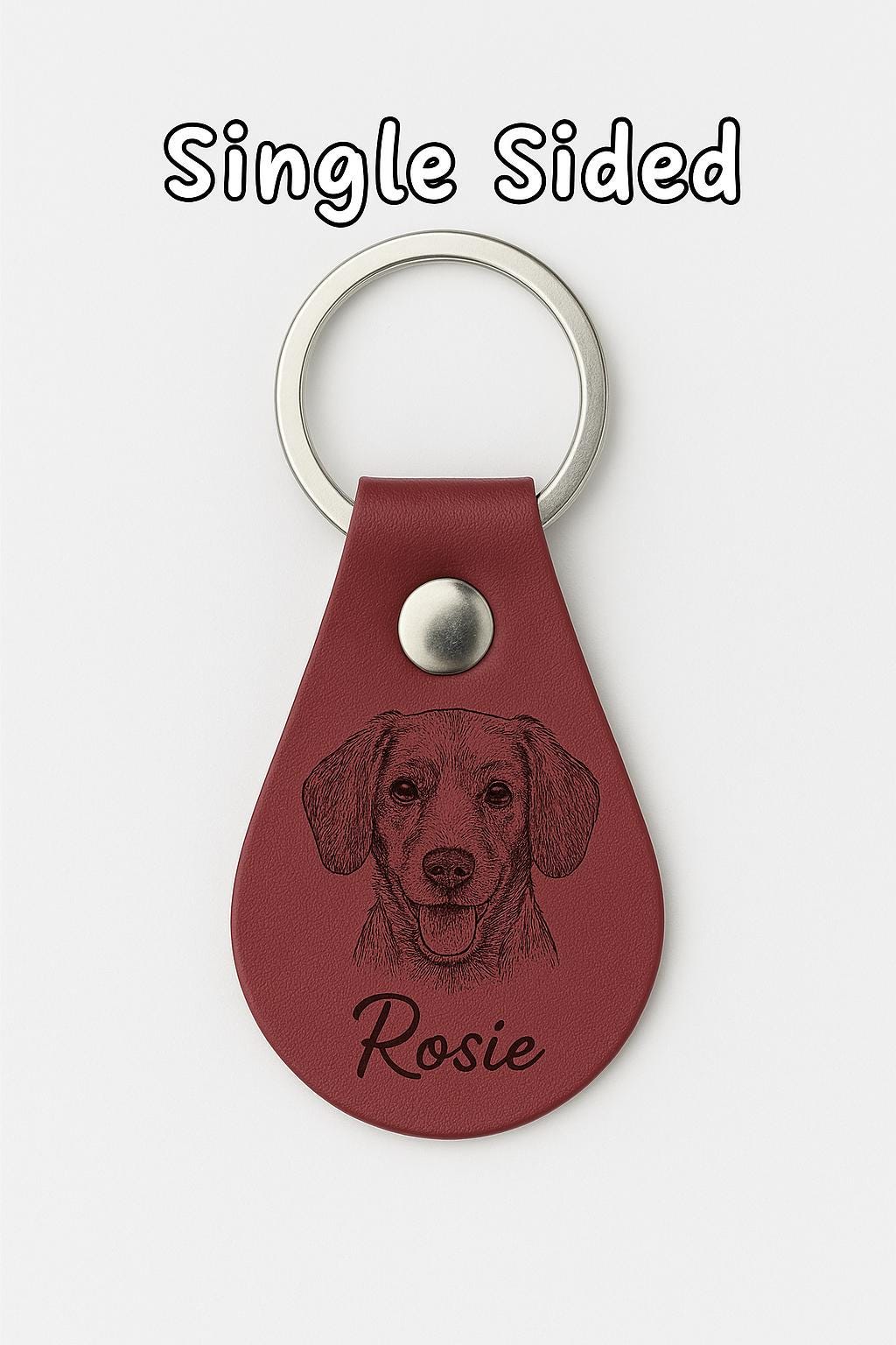 Custom Pet Keyring – Faux Leather Engraved Keychain Perfect Christmas Gift • Pet Lover Present • Dog Mum Dog Dad Gift