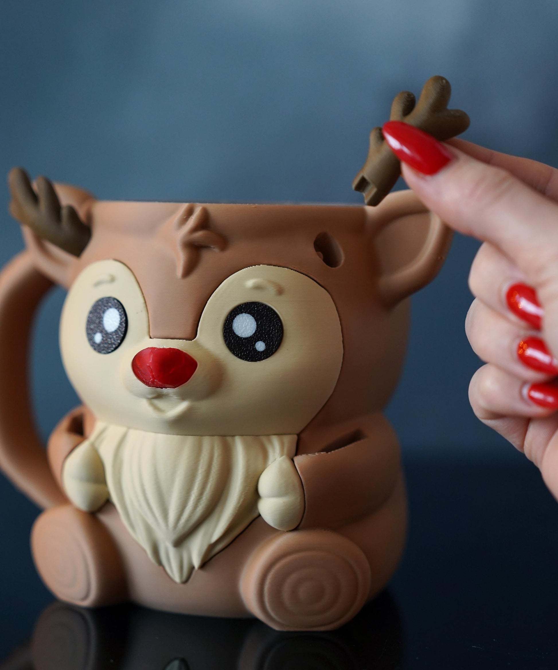 Rudy , the Ice pint Holding Reindeer Eco Friendly 3D Printed Pint Cozy with Spoon Slots | Cute Gift for Ice Cream Lovers
